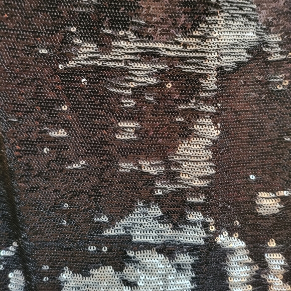 NWT MAJE BLACK/SILVER TWO TONE SEQUIN DRESS - Picture 5 of 10